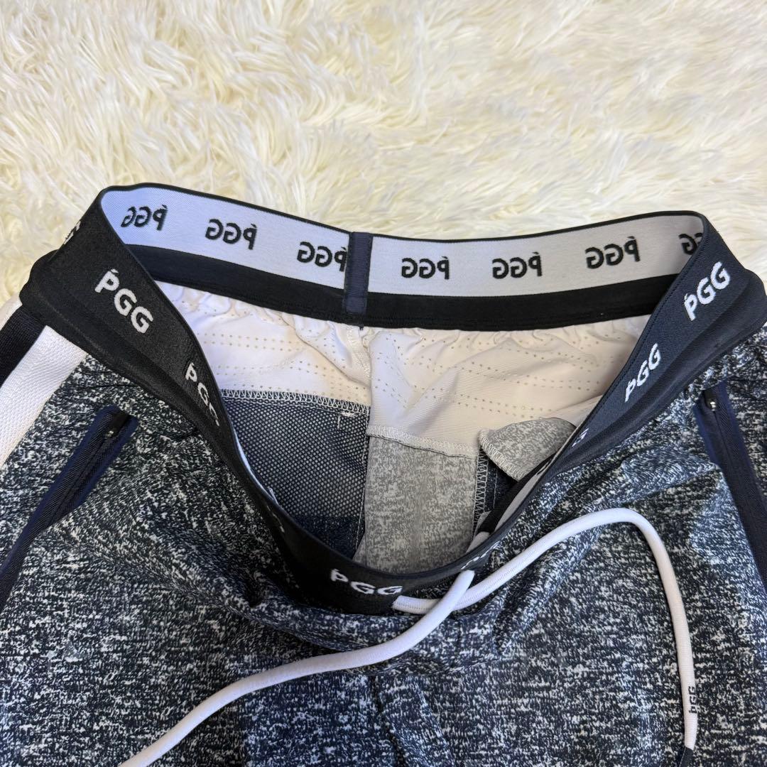 【PGG】美品 ストレッチパンツ 5サイズ メンズ メッシュ ホワイト