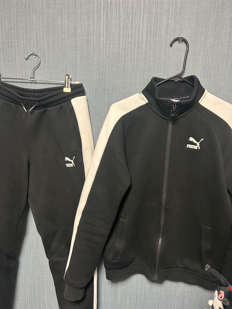 PUMA セットアップ　ジップアップジャージ　 黒/白　S