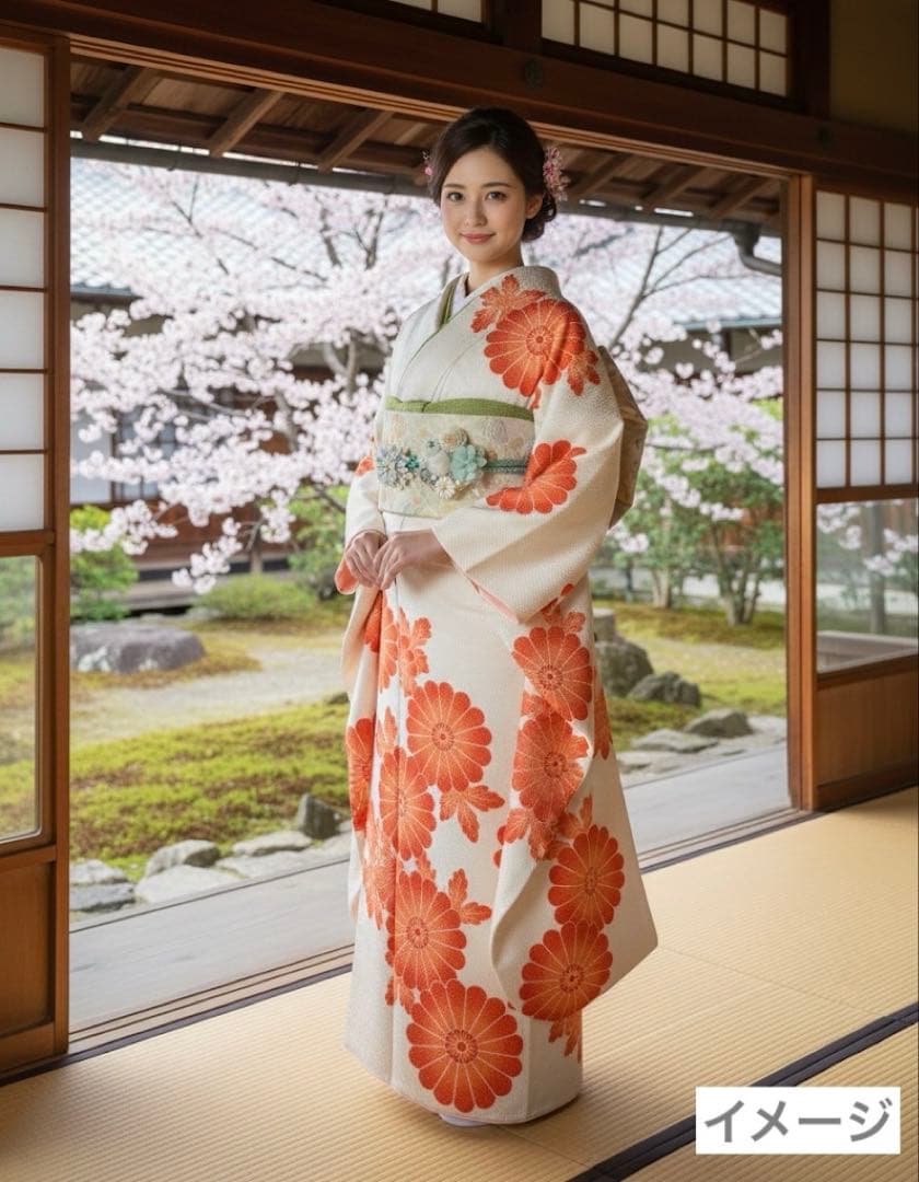 藤娘きぬたや　総絞り　しつけ糸付き　正絹振袖　正絹袋帯　帯締め他　全8点セット