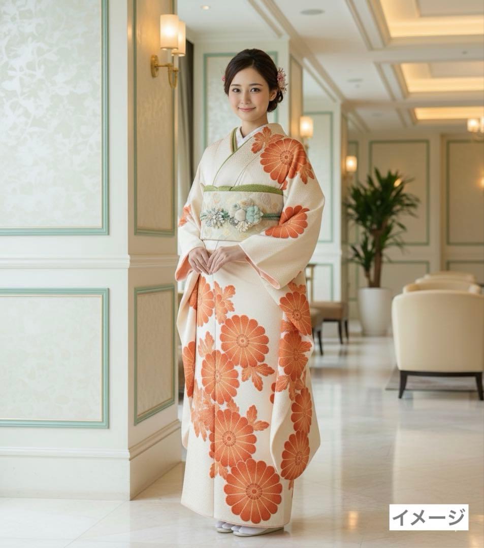 藤娘きぬたや　総絞り　しつけ糸付き　正絹振袖　正絹袋帯　帯締め他　全8点セット