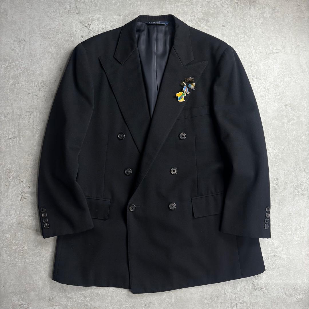90s Polo ポロ ラルフローレン　ダブルブレストジャケット　アーカイブ　黒