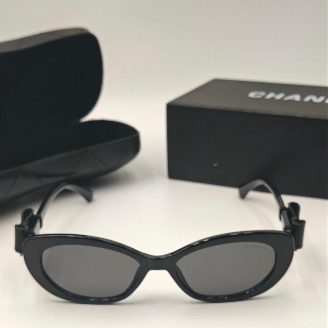 【美品】CHANEL シャネル サングラス ココマーク ブラック 箱 ケース付き