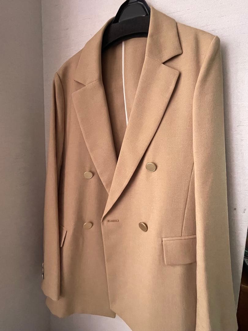 （新品）NOLLEY'Sウォッシャブル綿麻スラブダブルジャケット