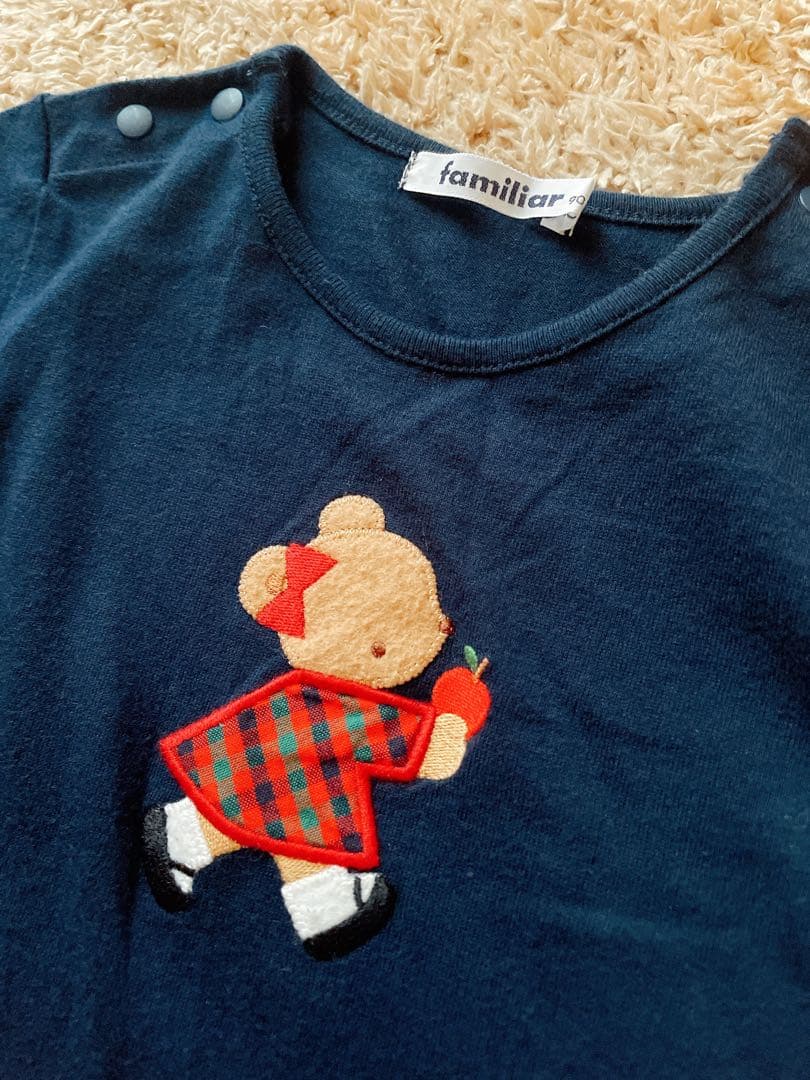 【美品！現行品】familiar ワンピース　ファミリアチェック　フリルロンT