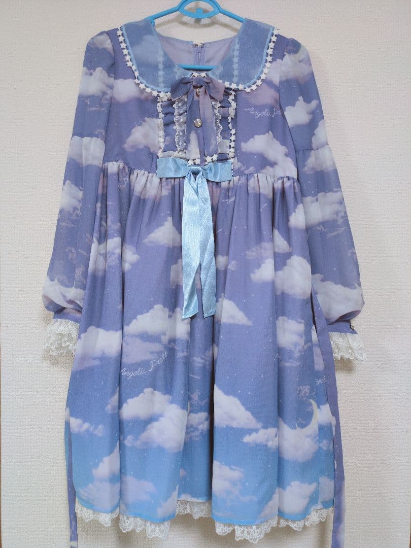 Misty Skyワンピース＆リボンクリップセット ラベンダー×サックス
