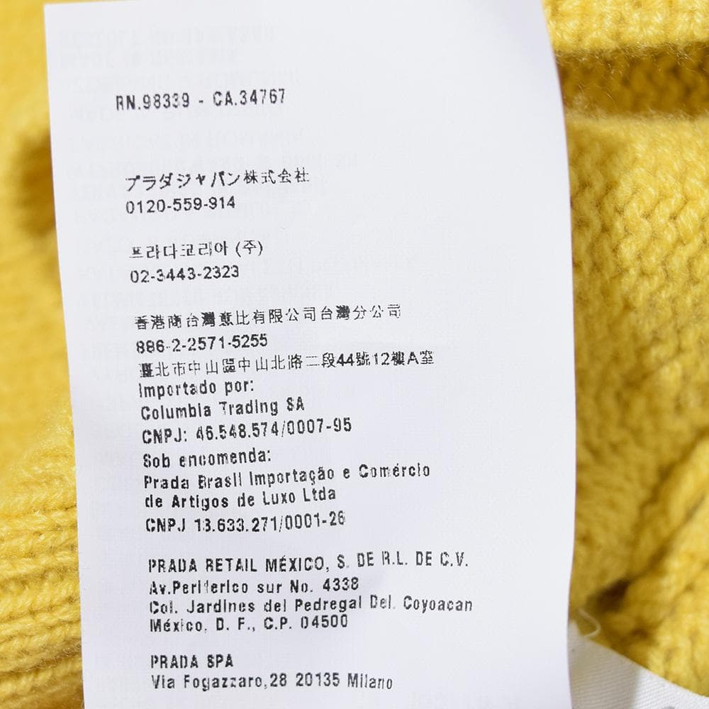Archive miu miu 超短丈 カシミヤ カーディガン 38 イエロー