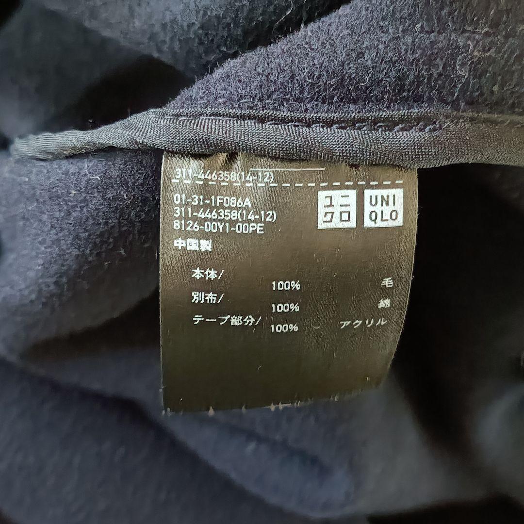 美品 ユニクロ +J ウールオーバーサイズダッフルコート L ネイビー 紺