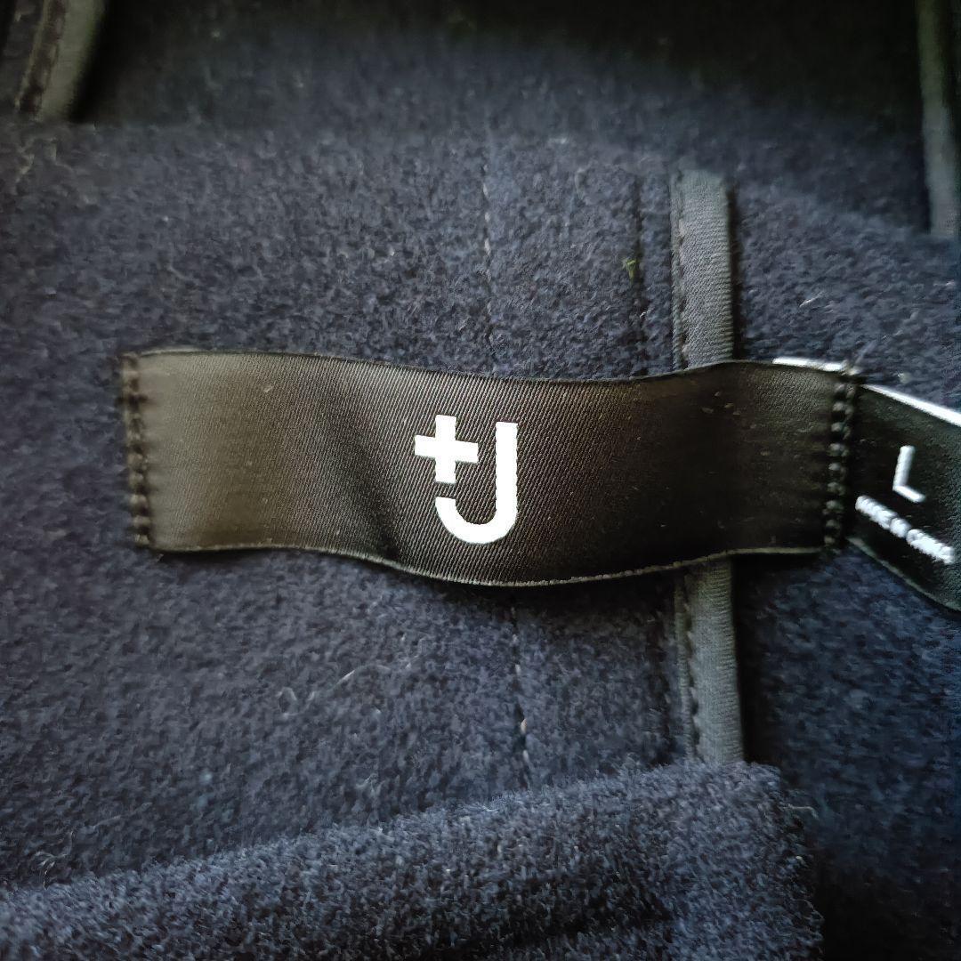 美品 ユニクロ +J ウールオーバーサイズダッフルコート L ネイビー 紺