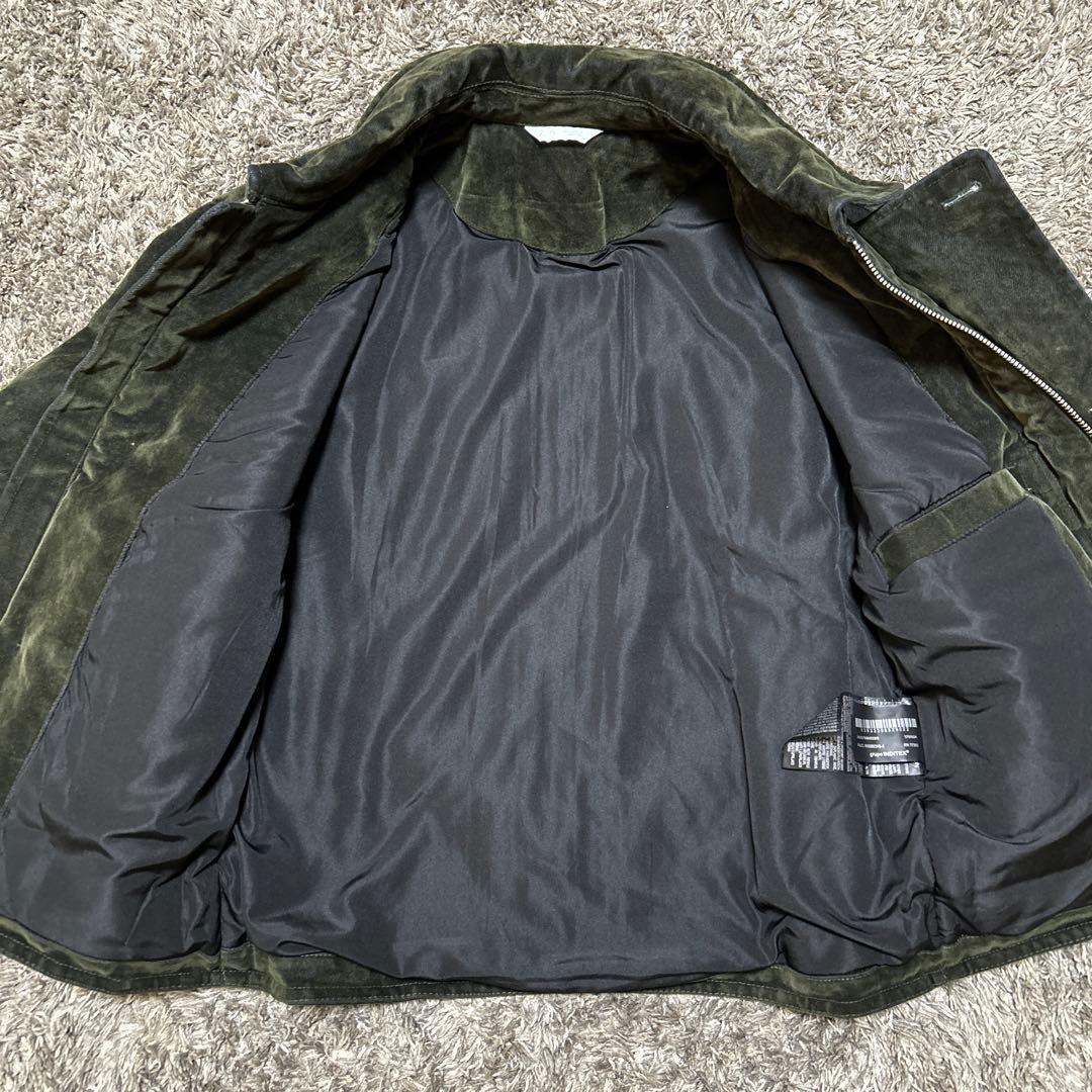 [完売品] ZARA ベロアツイルジャケット ダークグリーン S