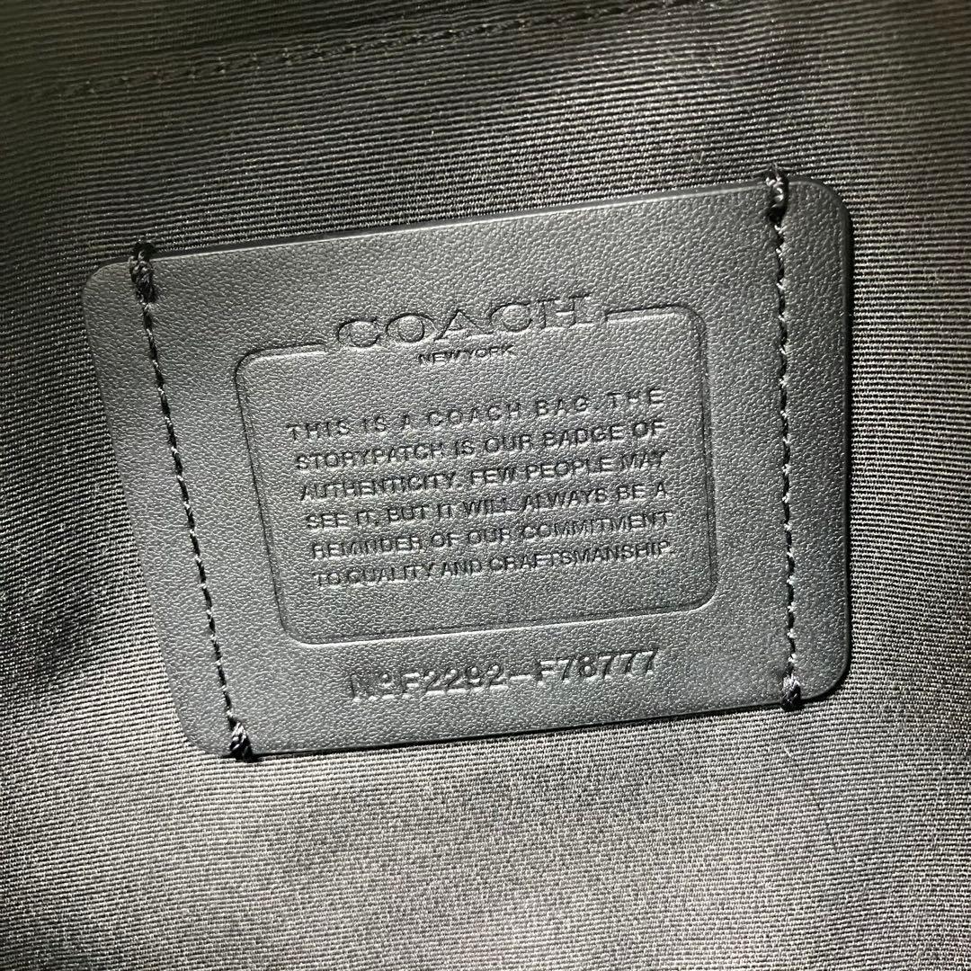 【美品】COACH ボディバッグ シグネチャー チャコール