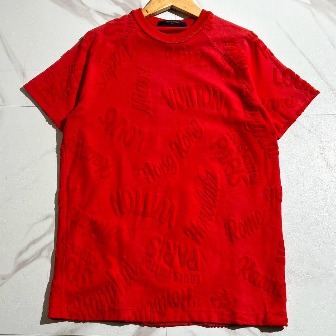 【美品/XS】LOUIS VUITTON ルイヴィトン エンボス Tシャツ 赤