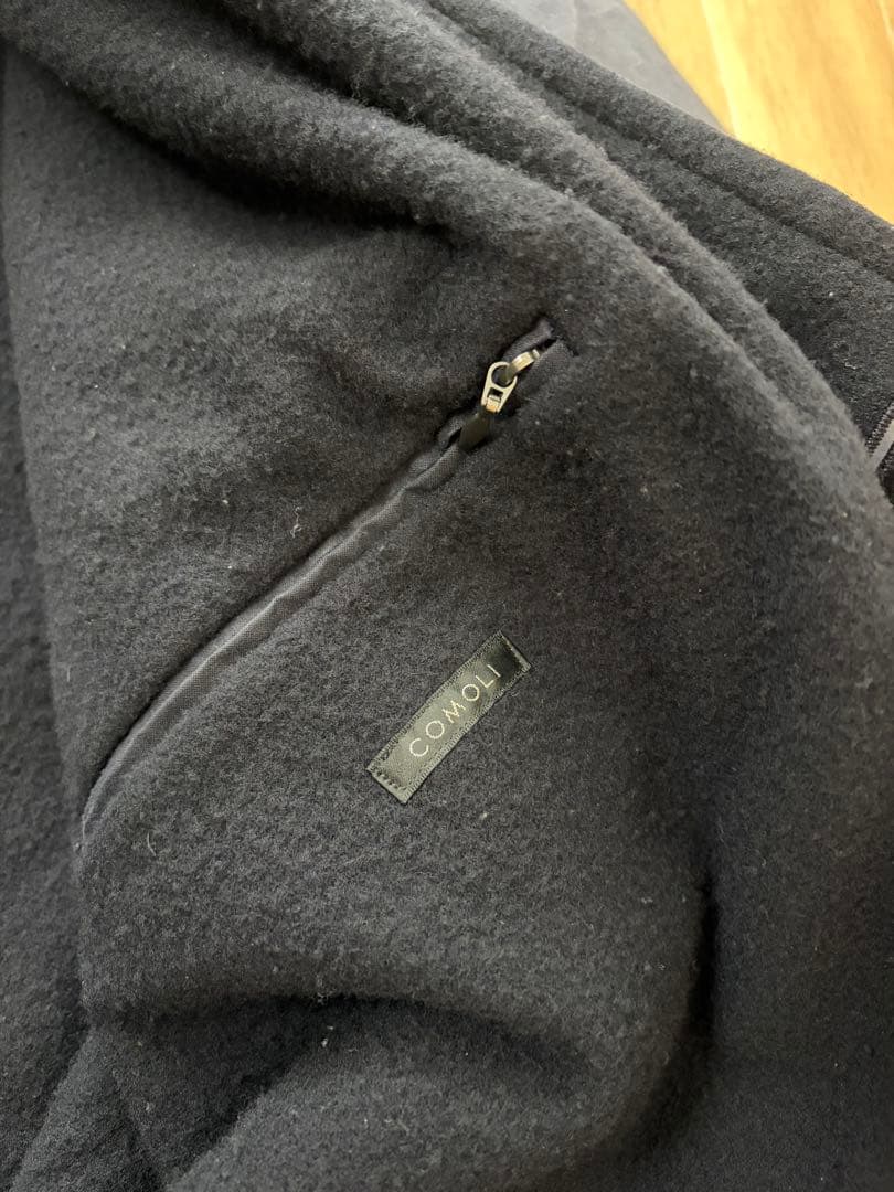 希少　22AW COMOLI コモリ　コットンフーデットコート　ネイビー　3