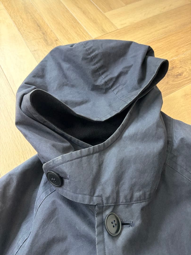 希少　22AW COMOLI コモリ　コットンフーデットコート　ネイビー　3