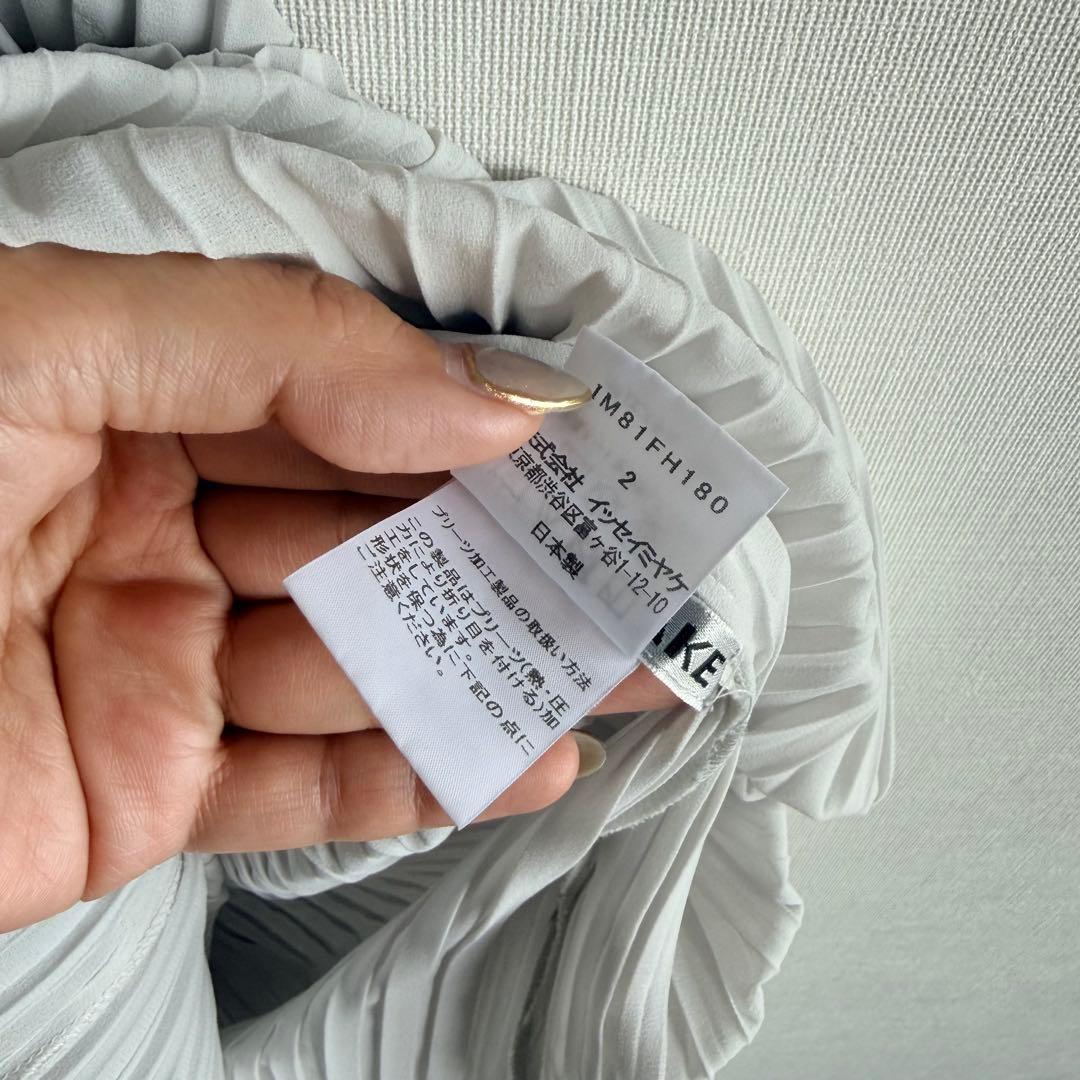 ※訳あり　イッセイミヤケ　グレー　膝丈　ワンピース　上品