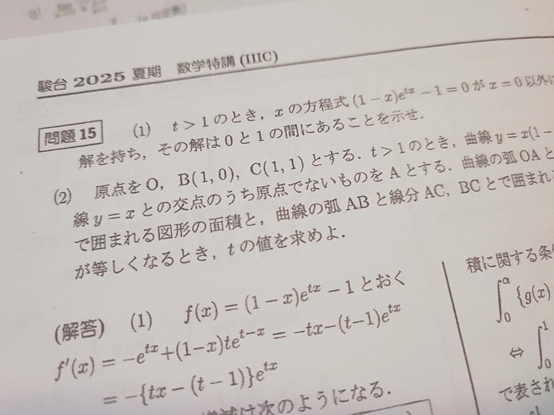 駿台　25年夏期　数学特講Ⅲ　三森司先生　講義・研究問題セット　河合塾鉄緑会東進