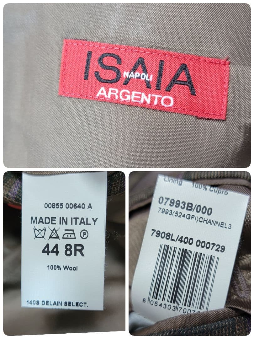 18AWルック 28万 イザイア ISAIA 140S テーラードジャケット