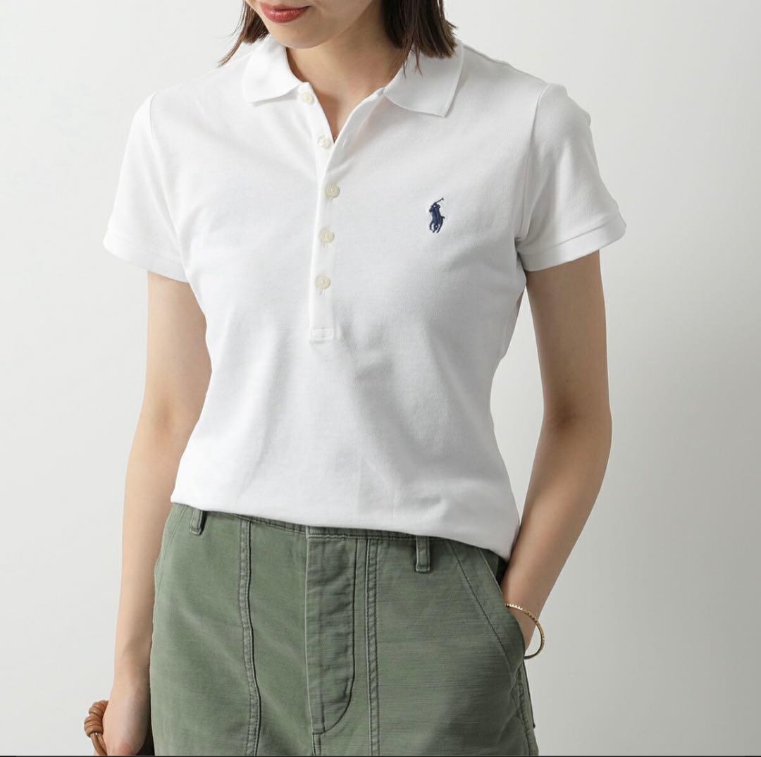 【美品！S】Polo Ralph Lauren スリムフィット ポロシャツ 白