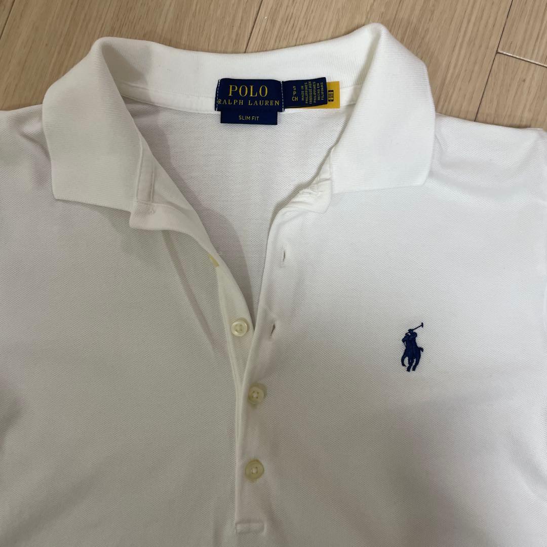 【美品！S】Polo Ralph Lauren スリムフィット ポロシャツ 白