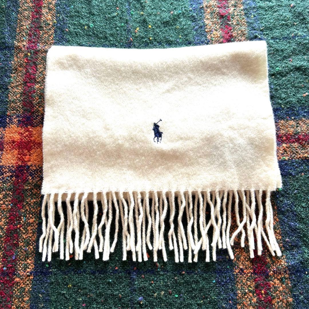 Polo Ralph Lauren ラルフローレン カシミヤマフラー 白
