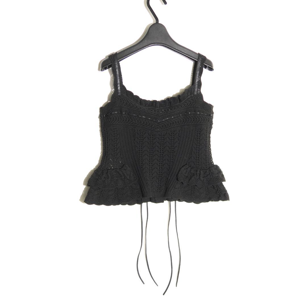 トップス Tanaka Daisuke lace ribbon knit camisole