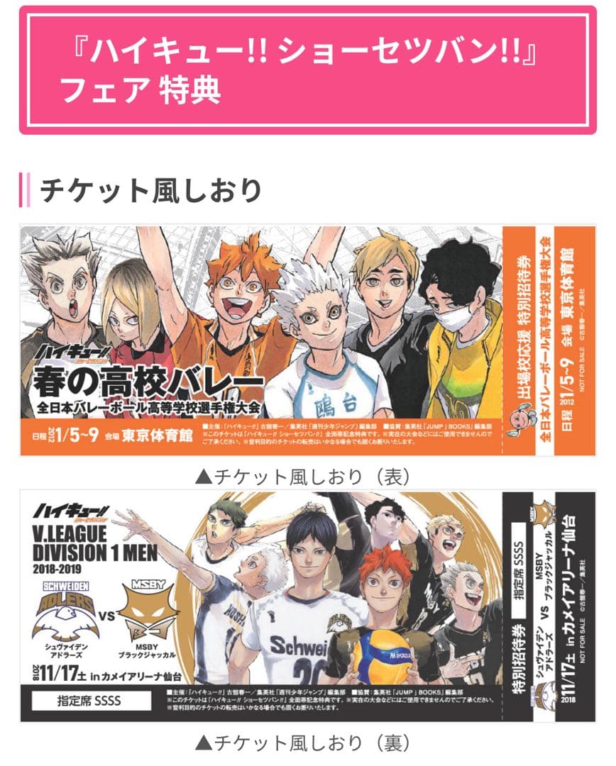 ハイキュー　ショーセツバン　スポルティバ　sportiva 小説　全巻