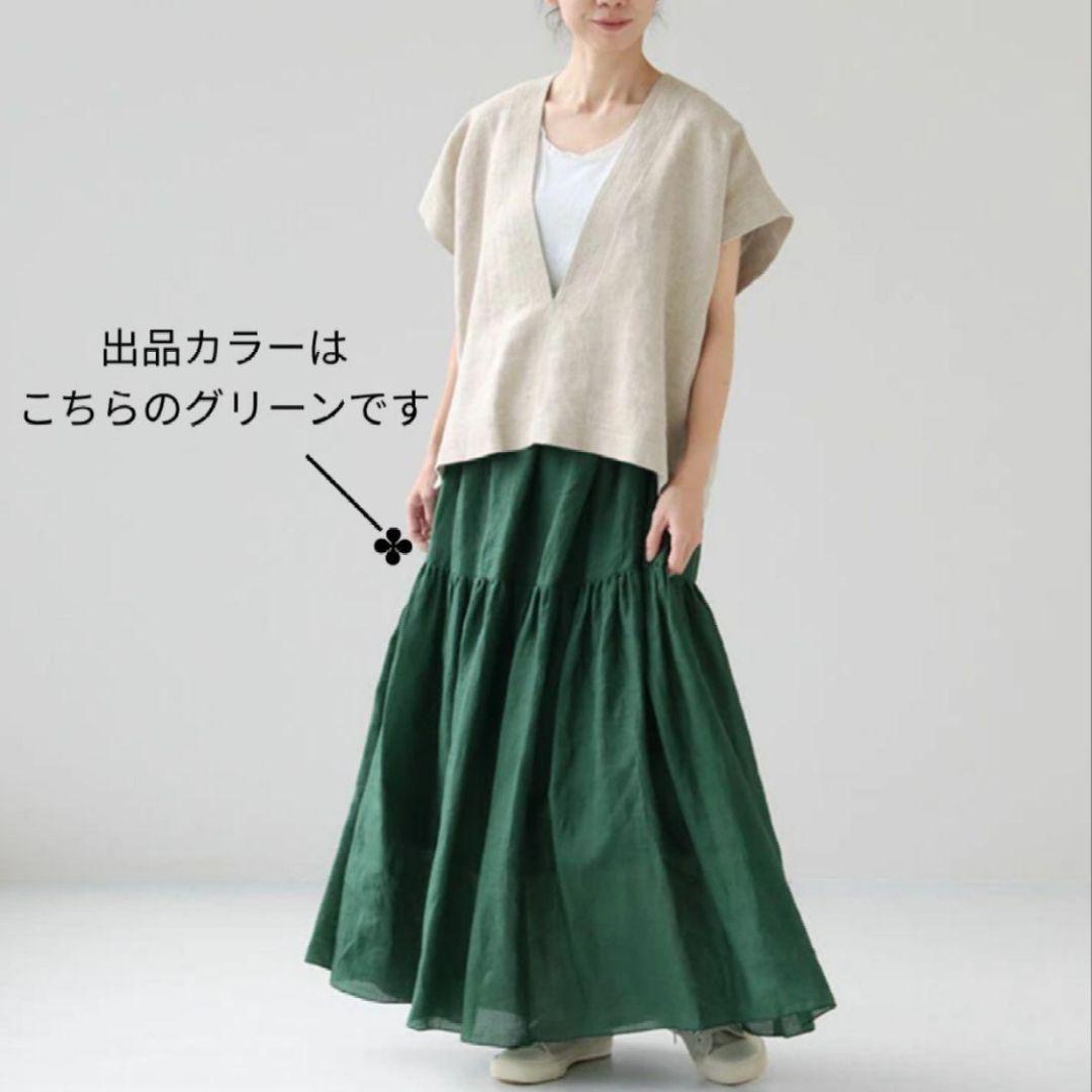 美品✤定価 31900円✤SACRA✤麻100%✤ラミーローンティアードスカート