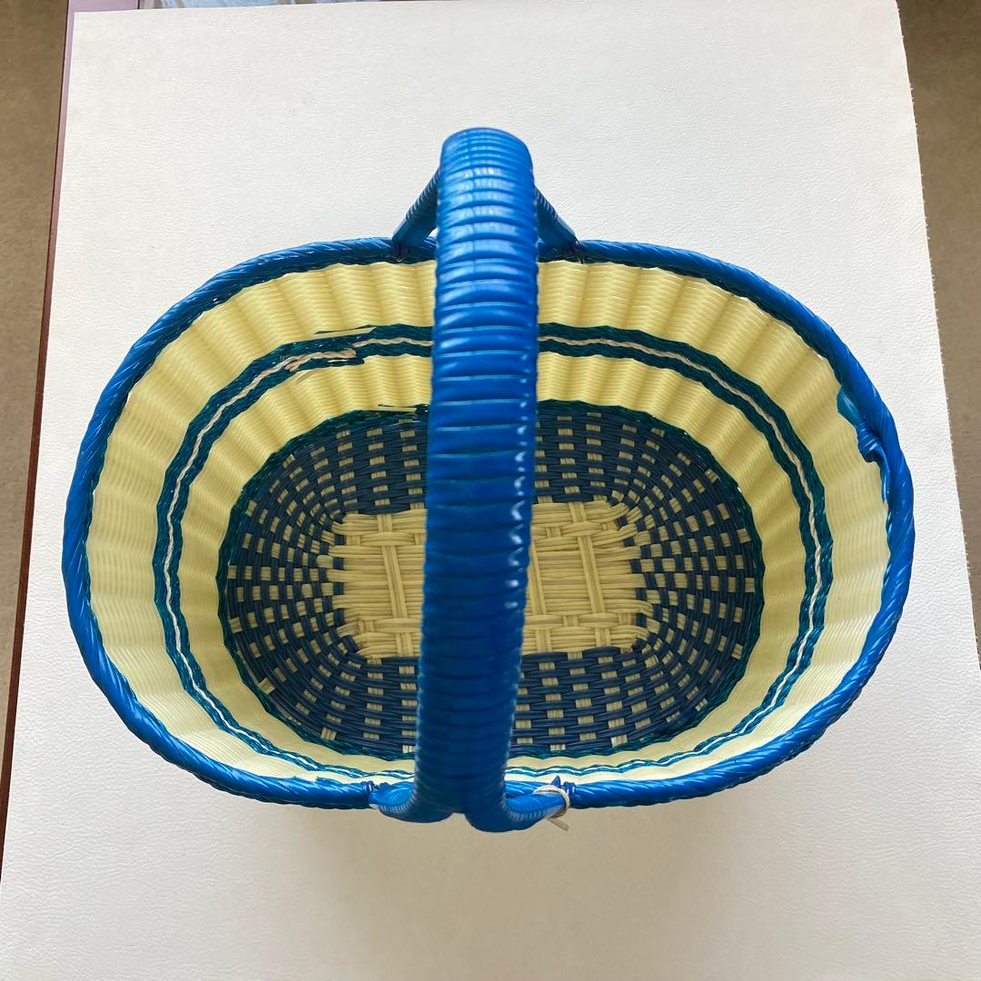 鈴ワシ印 買い物かご 籠 バスケット バッグ ビニール ポップ 昭和レトロ 新品