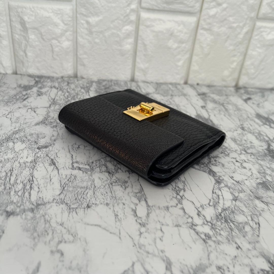 美品 Chloe クロエ ドリュー レザー 二つ折り財布 ミニ財布 ブラック 黒