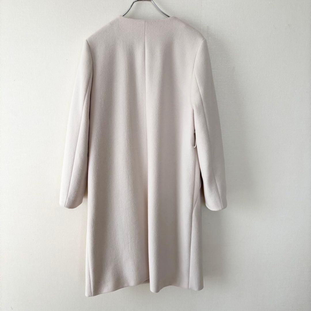 UNTITLED シャーフビーバーノーカラーコート ロングコート