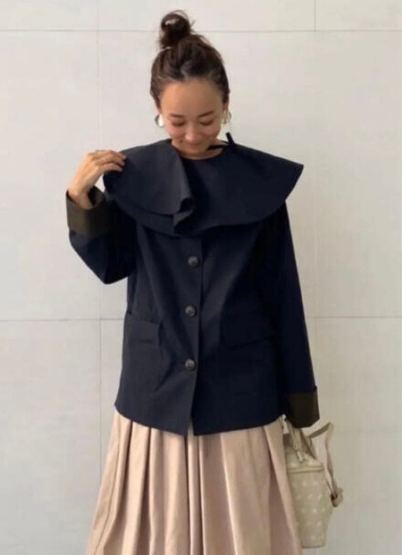 rosymonster ロージーモンスター フリルカラー ジャケット ネイビー