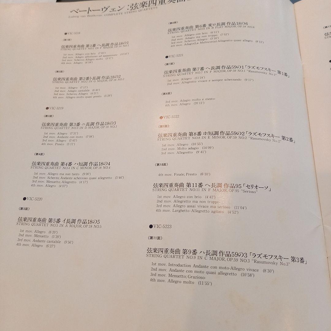 レコードです(*´∇｀)バリリ弦楽四重奏団　 ベートーヴェン　弦楽四重奏曲全集