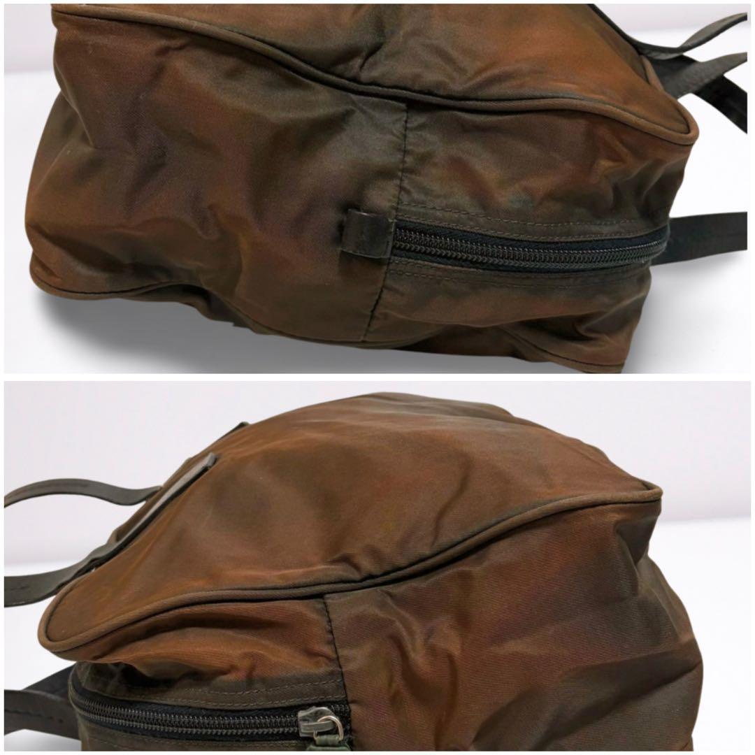 【正規品】PRADA プラダ ミニボストン トート カーキ系 A4可 三角ロゴ