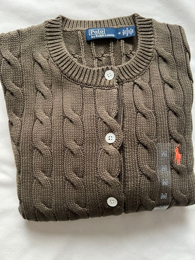 新品Polo Ralph Laurenケーブル編み長袖カーディガン