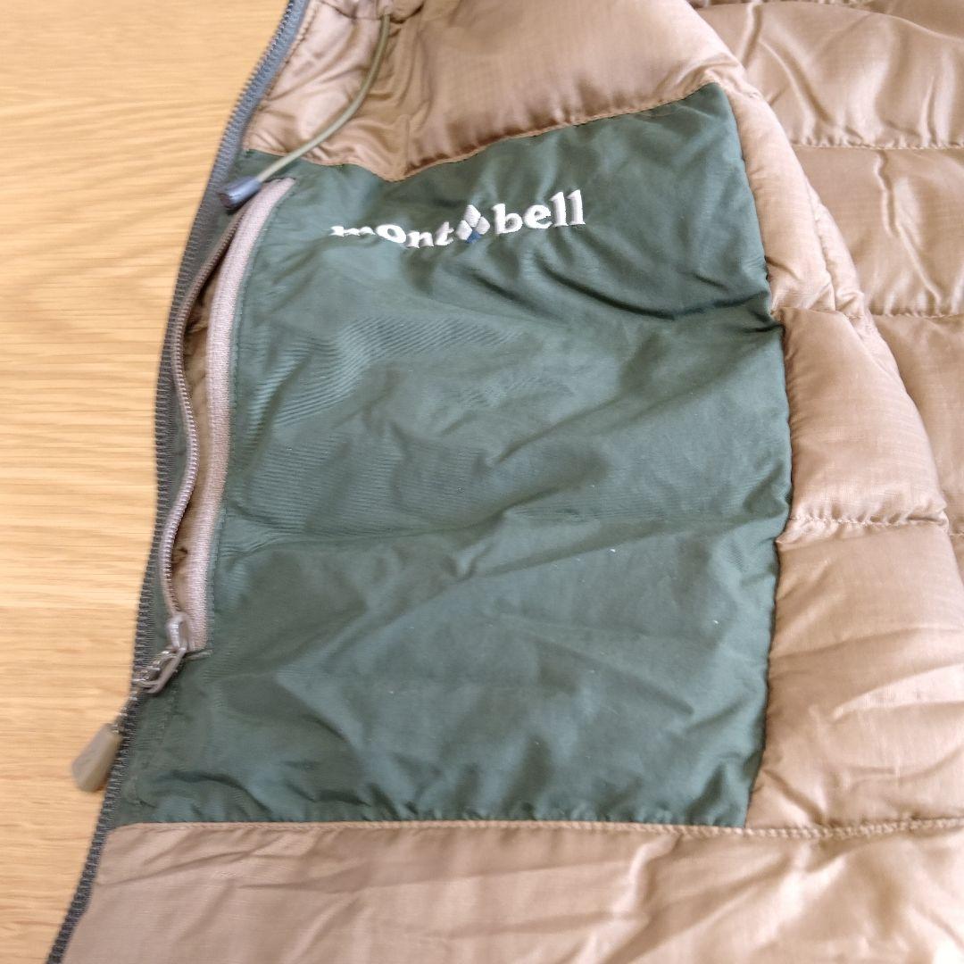 mont-bell ダウンベスト Mサイズ ベージュ/グリーン　リバーシブル