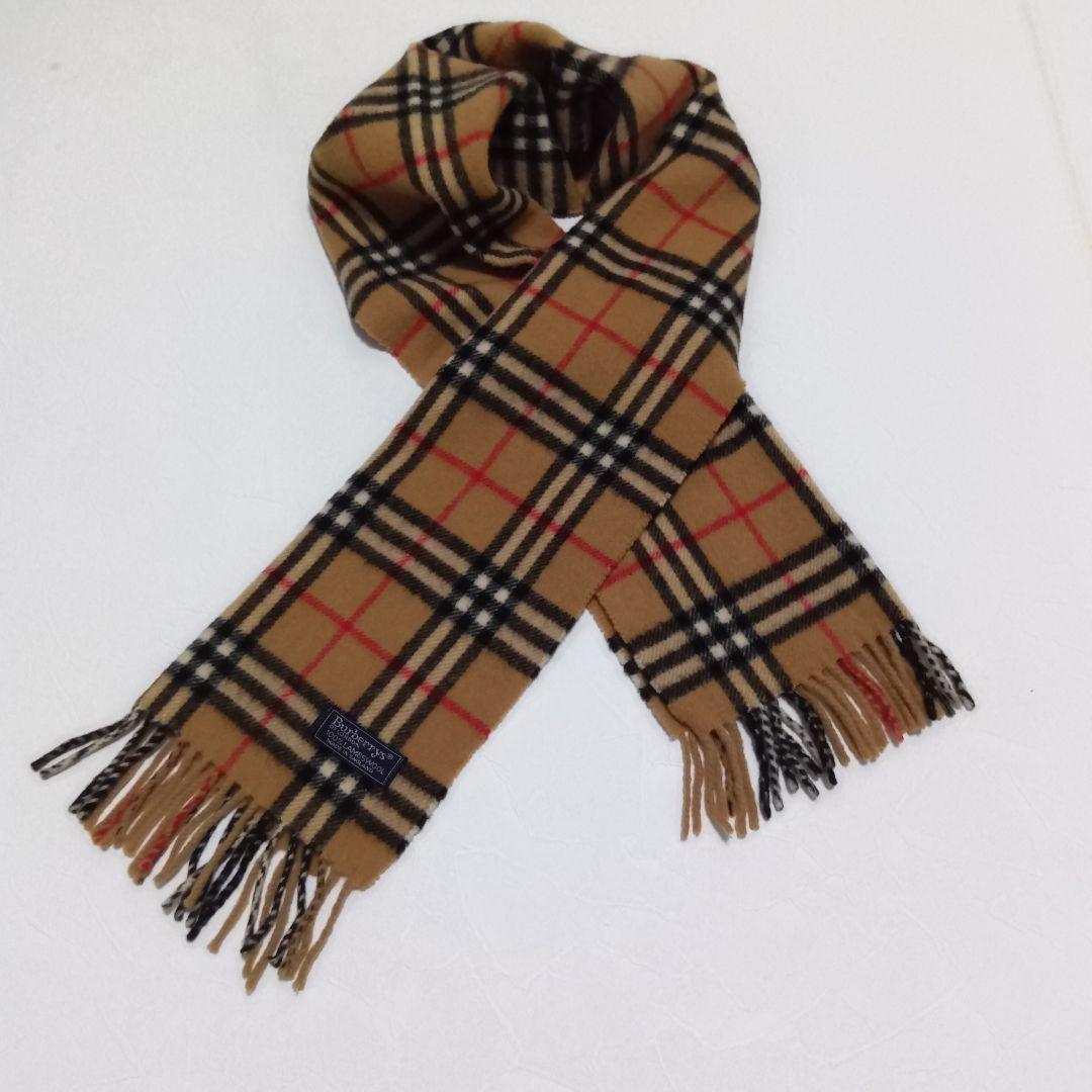 美品 BURBERRY バーバリー ラムウール 100％ マフラー ノバチェック