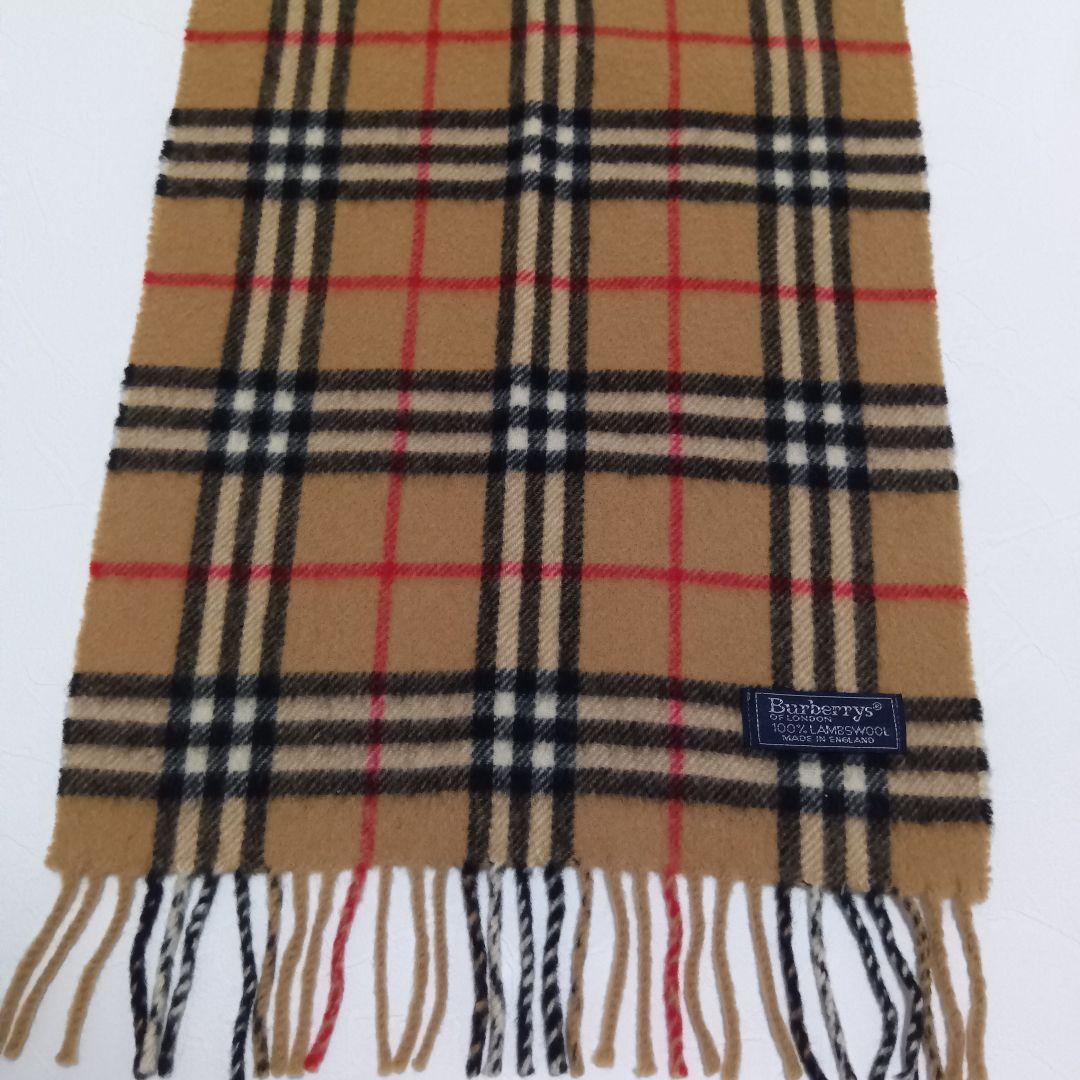 美品 BURBERRY バーバリー ラムウール 100％ マフラー ノバチェック