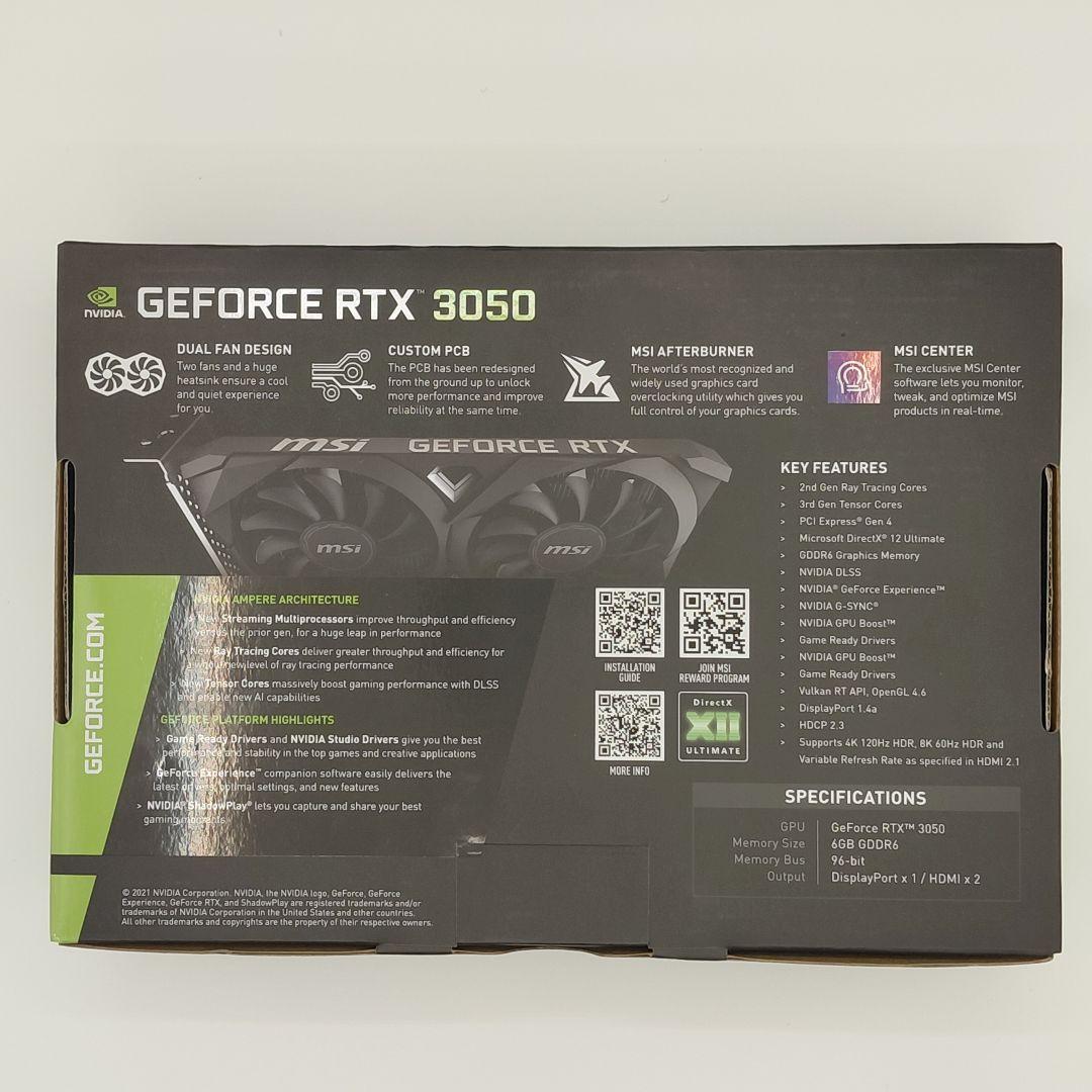 【即日発送】新品MSI RTX3050 VENTUS 2X E 6G OC NN