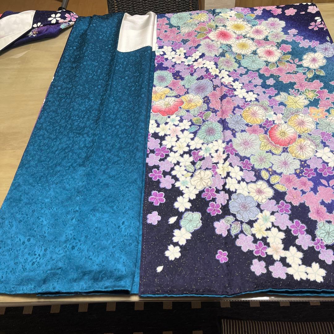 辻ヶ花振袖花絞り金通し