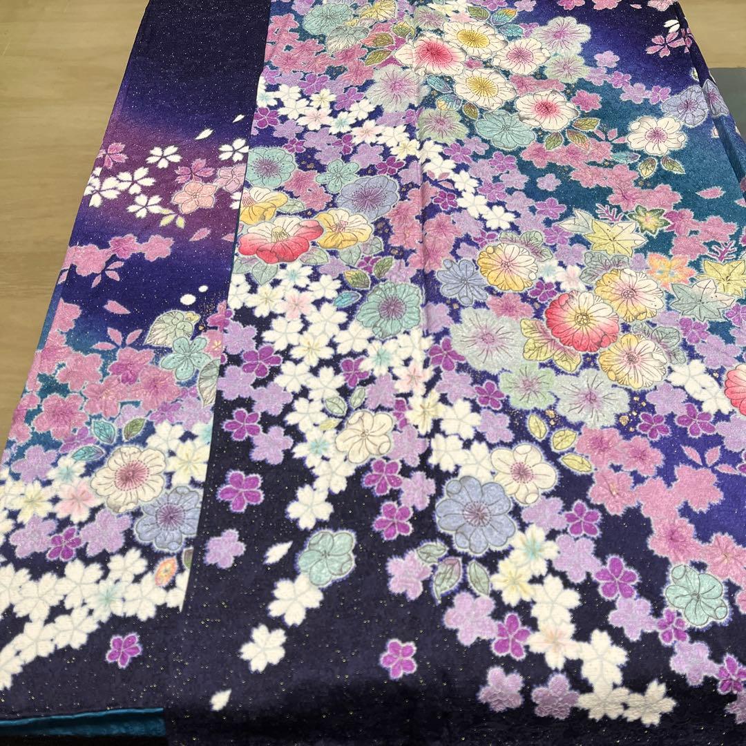 辻ヶ花振袖花絞り金通し