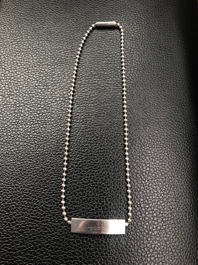 アクセサリー OLD GUCCI ID Plate Ball Chain Choker