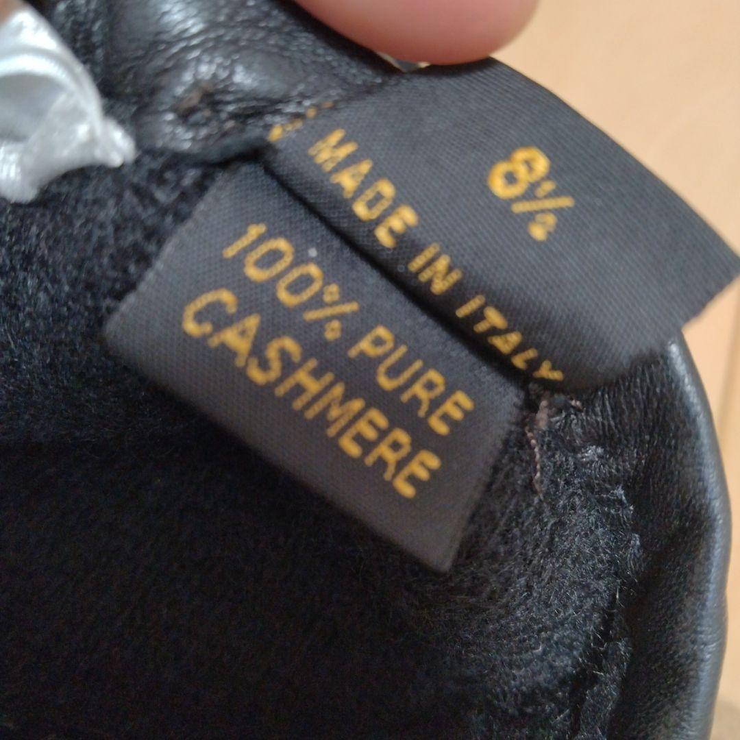 イタリア製restelli ラムレザー手袋 100%カシミヤ裏地
