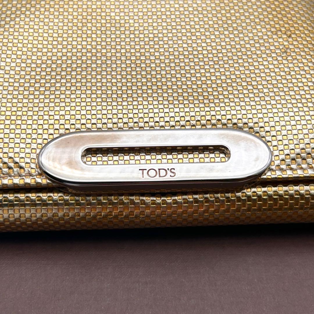 TOD'S ゴールド メッシュ二つ折り財布 トッズ 折り財布
