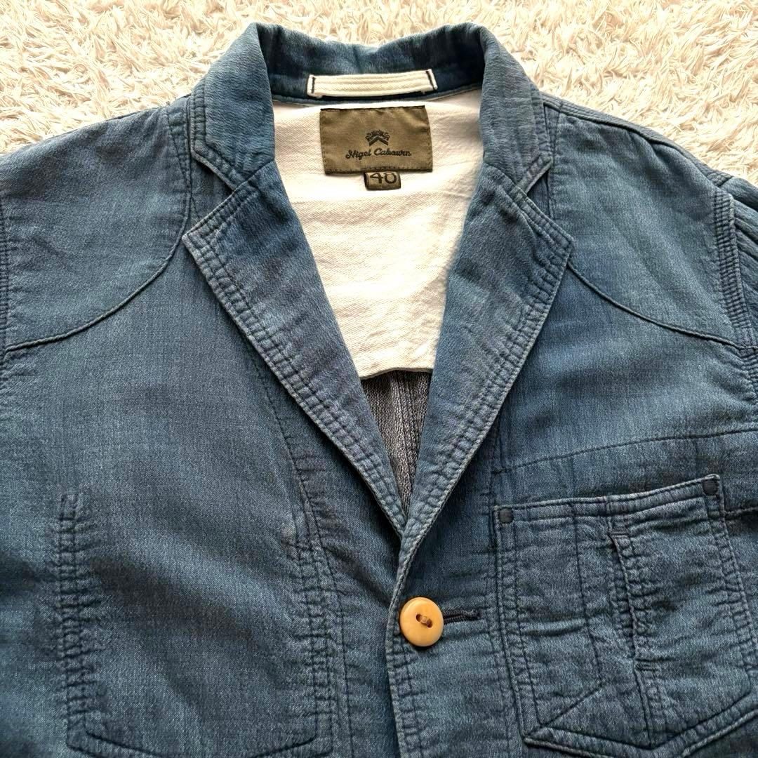 Nigel Cabourn テーラードジャケット コットンデニム 日本製 L 青