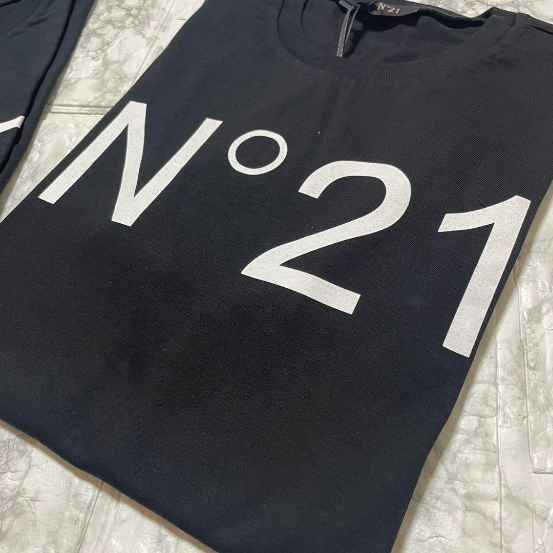 N°21 ヌメロ ヴェントゥーノ ロゴ 半袖Tシャツ ブラック　16Y