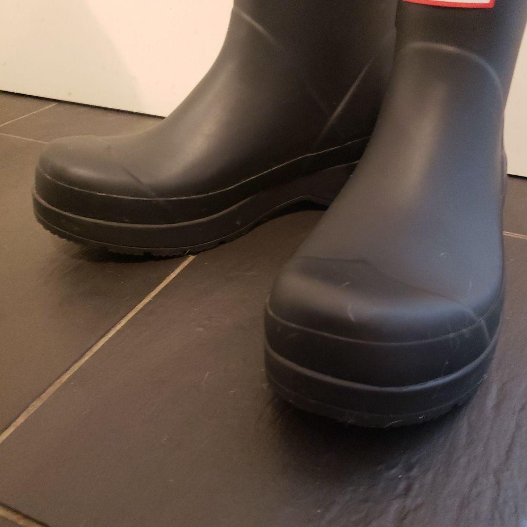 HUNTER ブラック 長靴 UK 7　レインブーツ　ショート
