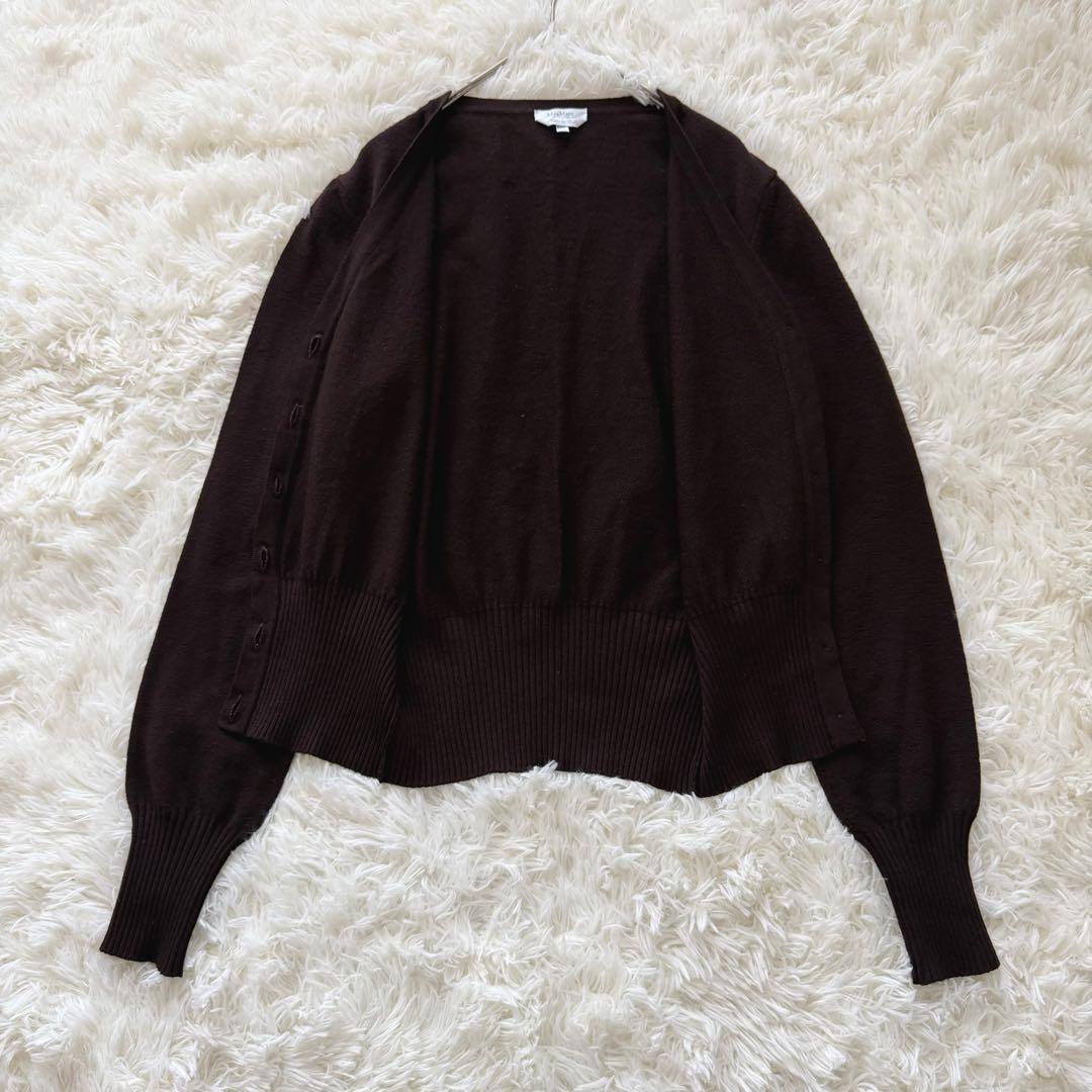 最高級✨Max Mara 白タグ バージンウール カーディガン ブラウン L