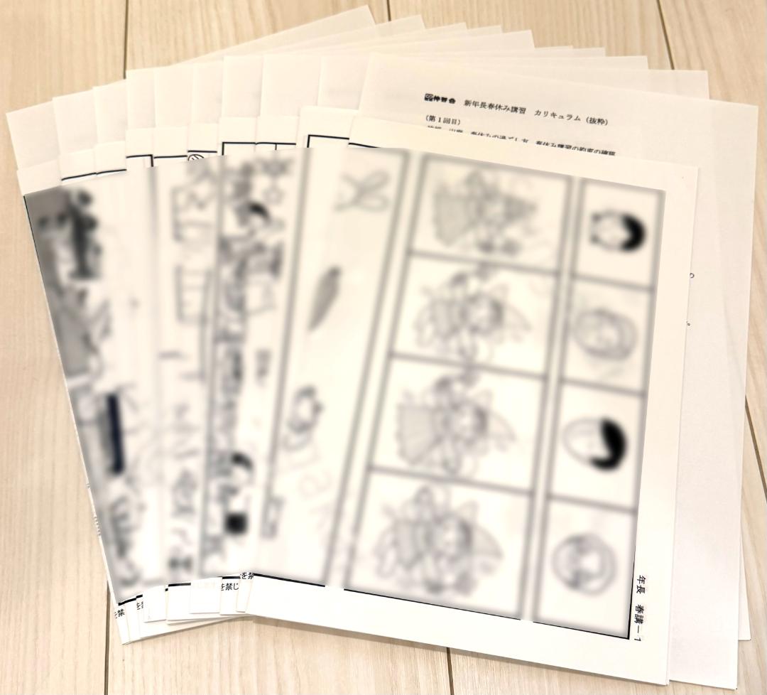 伸芽会 年長 2025年 春季講習 全10回 プリント 解説 使用カード付き