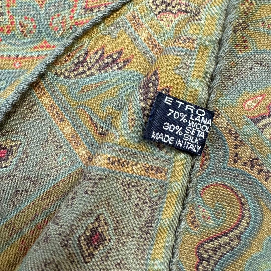 【美品】ETRO スカーフ　ショール　ペイズリー　大判　ウール　シルク