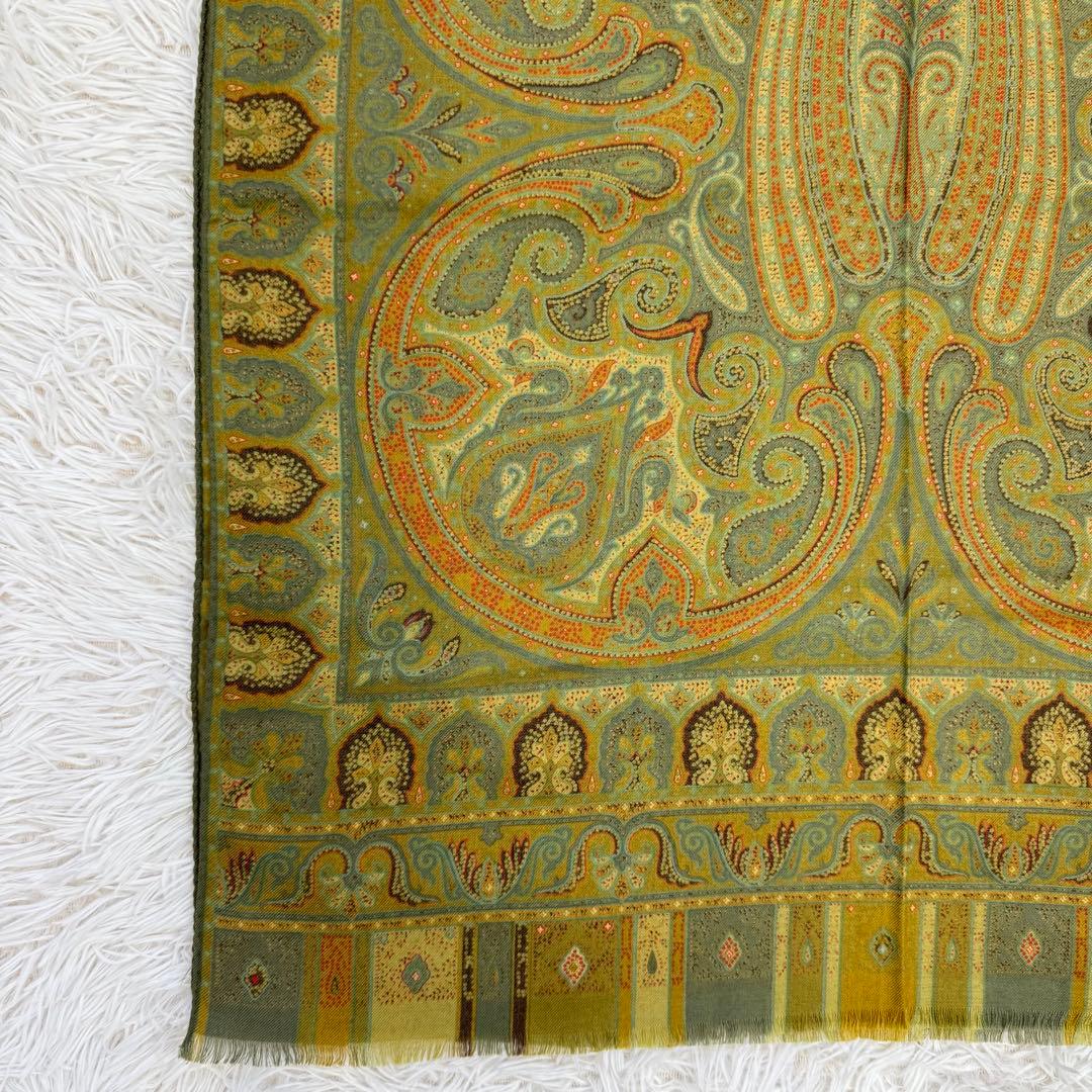 【美品】ETRO スカーフ　ショール　ペイズリー　大判　ウール　シルク