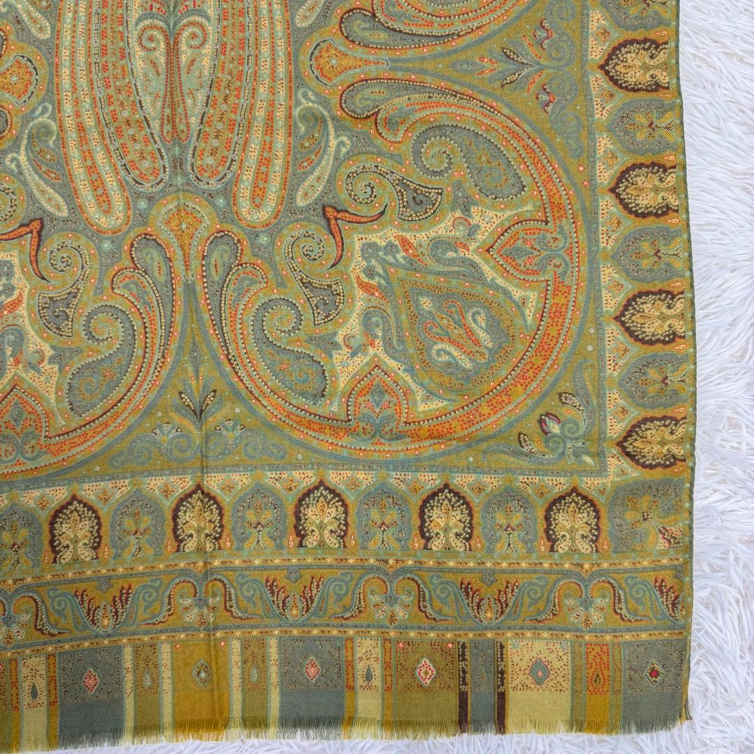 【美品】ETRO スカーフ　ショール　ペイズリー　大判　ウール　シルク